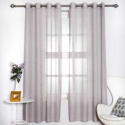 China New Product Ready Made Solid Colored Solid Canvas Sheer Curtain In Pure Comfortable Faux Design for sale