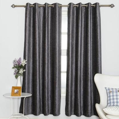 China Custom Ready Made Blackout Chenille Curtains Drapes Luxury Plain Curtains for sale