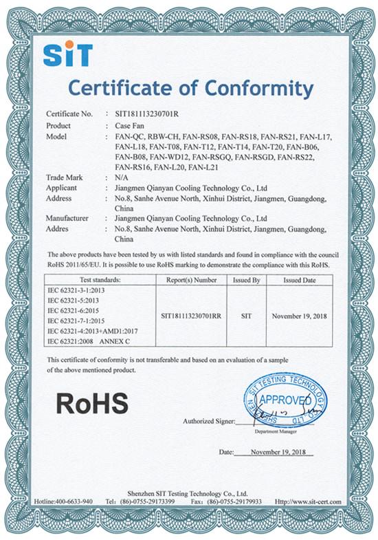 RoHS - Jiangmen Qianyan Cooling Technology Co., Ltd.