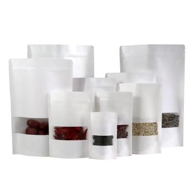 China Aseptic Kraft Paper Foil Pouches With Clear See Through Window Large Paper Bags Wholesale for sale