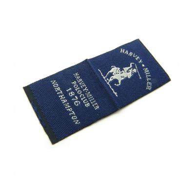 China Small Minimum Viable Order Mark Label Garment Woven Label For Fabric In Flat Sew On And Center Fold for sale