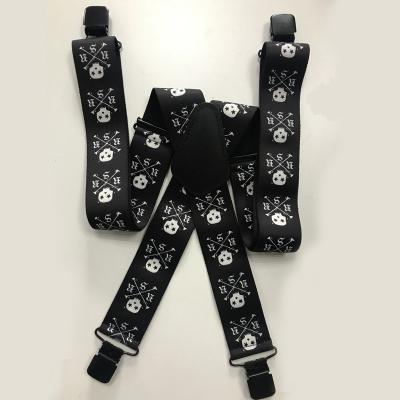 China Garment Accessories Customized Sublimation Heat Press Shirt Stay Belt Suspender Locking Sling For Mens Trouser Pants With Four Clips for sale