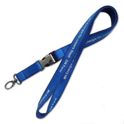 China Custom Silkscreen Printing Polyester Double Layers Logo Thick Neck Lanyard With Quick Release Buckle And Oval Lobster Claw for sale