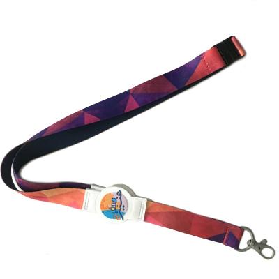 China Eco-friendly polyester custom logo dye sublimation heat transfer printing neck lanyard strap with custom soft PVC logo patch rubber logo for sale