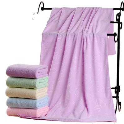 China China Supplier Wholesale Large Microfiber Shower Bath Towel Custom Made Safe High Quality Soft Adult Towels For Hotel Kids With Logo for sale