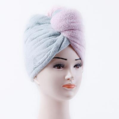 China Viable New Designer Towels Double Color Drying Hair Turban Hair Wrap Fast Absorbent Towels For Women Thicken Microfiber Hair Towel Wrap for sale