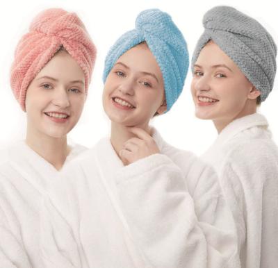 China Wholesale QUICK DRY Hair Towel Chain Towel Factory Microfiber Quick Dry Shower Hats For Women for sale