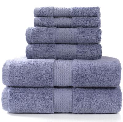 China Lazada Shopee Supplier Hotel Hypoallergenic Egyptian Cotton Towel Sets 6 Piece Towels Set For Bathroom for sale