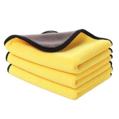 China Microfiber Viable Edgeless Towel For Car Wash Luxury Double Layer Plush Car Absorbent Microfiber Towels for sale