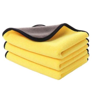 China ZY Viable 800gsm Luxury Double Layer Plush Car Wash Towel 800gsm Microfiber Absorbent Car Wash Towels for sale