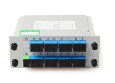 China Cassettetype FTTH Distributiedoos 1 * 16 Toevoegingstype Vezel Optische PLC Splitser Te koop