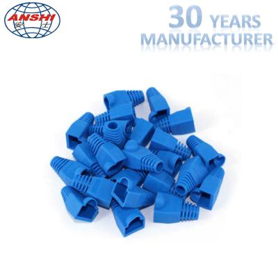 China Grey Blue RJ45 Keystone Jack RJ45 Plug Boot Female Diameter 5.5mm 6.0mm for sale