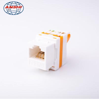 China ABS RJ45 Keystone Jack AS-KEY-D9E Phosphor Bronze Needle Customize Color for sale