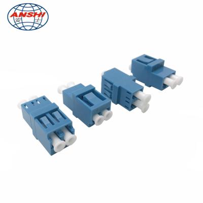 China Anshi High Low Type LC/UPC-LC/UPC Duplex OS2 Singlemode Standard Fiber Optic Adapter for sale