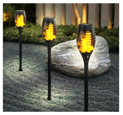 China Residential Solar Lights Torch Light Landscape LED Garden Lights Black Flame Effect Outdoor Solar Powered Stake Lights for sale