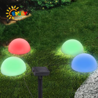 China New Arrival Auto On/Off Switch Led 4 Way Solar Underground Garden Walkway Decking Light Half Picosecond Solar Ground Light RGB Solar Set for sale