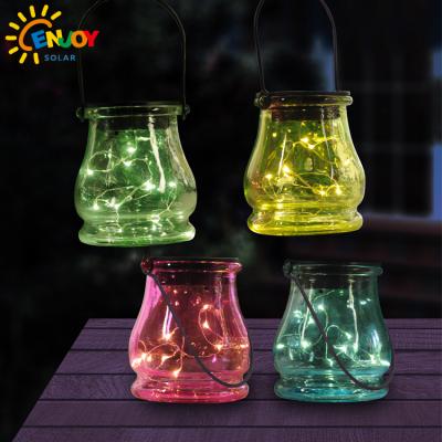 China 2021 Hot Selling Garden Garden Park Hanging Romantic Colorful Steel Ball Glass Boxes Small Solar Garden Lights In Summer for sale