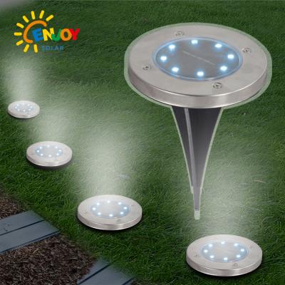 China Automatic Outdoor Ground Solar Disc Garden Disc Lamp 8LED Outdoor Lawn On/Off Switch Sun Energy Saving Lamp for sale