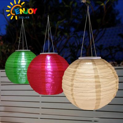 China ENJOYSOLAR Decorative Hanging White Solar Garden Lantern Lamp Lights for Christmas, Party, Festival for sale