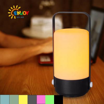 China Push-bottom ON/OFF Switch ENJOYSOLAR LED Table Hanging Lamp Desk Night Lights Warm White Home Decoration Table Lamp for sale