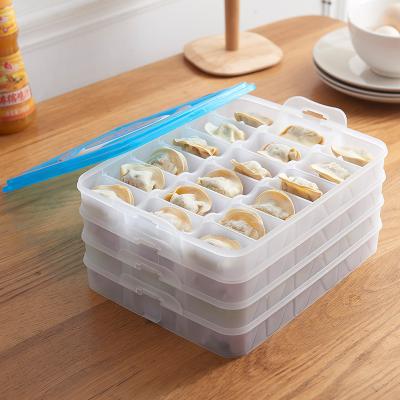 China Freshness Preservation Multi-layer dumpling box, household food grade freezer box, wonton dumpling crisper box, quick-frozen refrigerator storage box for sale