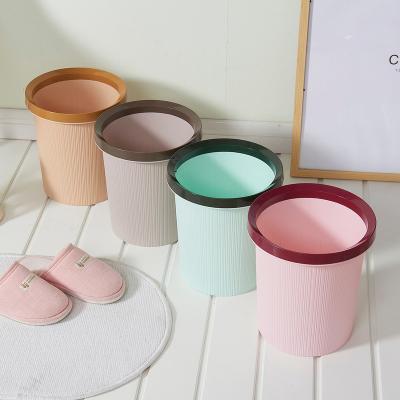 China Without Lid Pressing ring trash can wholesale uncovered Nordic style trash can kitchen household kitchen waste bin toilet trash basket for sale