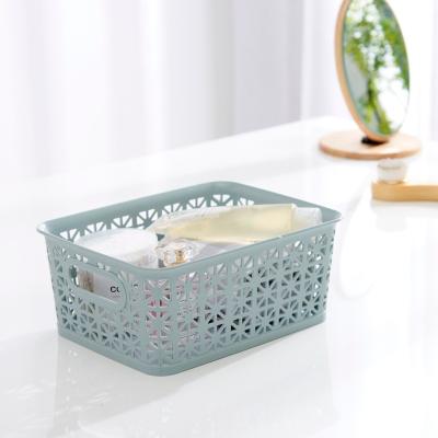 China Sustainable Plastic storage basket, portable sundries storage box, office desktop storage basket, document magazine, snack storage basket for sale