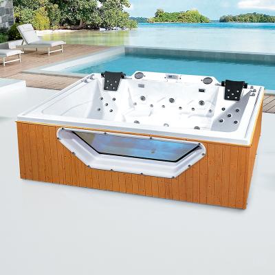 China Modern Outdoor Acrylic Massage Bathtub 5 People With Constant Temperature Heating In SPA Swimming Pool for sale