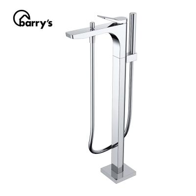 China With Slide Bar Tub Shower Mixer Taps Modern Floor Mounted Shower Faucets With Hand Sprayer Chrome Faucet for sale