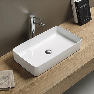 China Eco - Friendly Types Rectangular Sizes Ceramic Countertop Wash Basin for sale