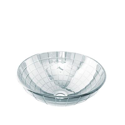 China Sample order support. High Quality Frosted Clear Transparent Tempered Glass Bathroom Bowl Sink Basin for sale