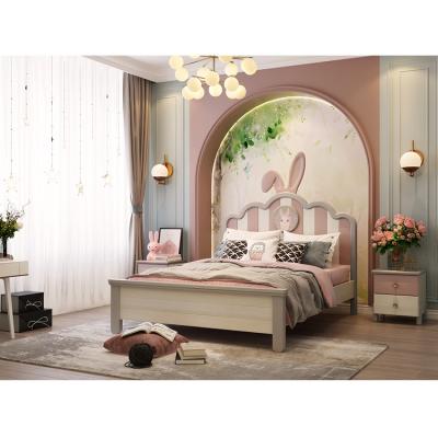 China Colorful Fashion Kids Bedroom Furniture Sets Multifunctional Baby Modern Solid Wood Crib Kids Bed for sale