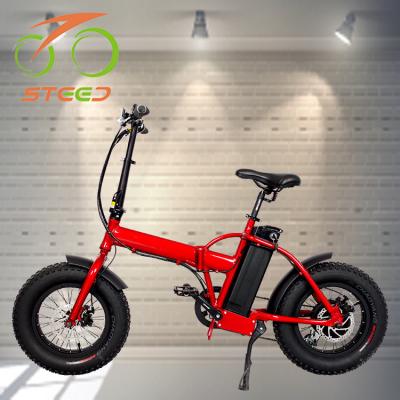 China Aluminum alloy 16 inch folding fat tire electric bike for lady for sale