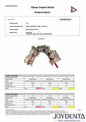 中国 ガイドされた外科手術ソリューション デジタルインプラント計画のための単一使用 2mm 厚さ 販売のため