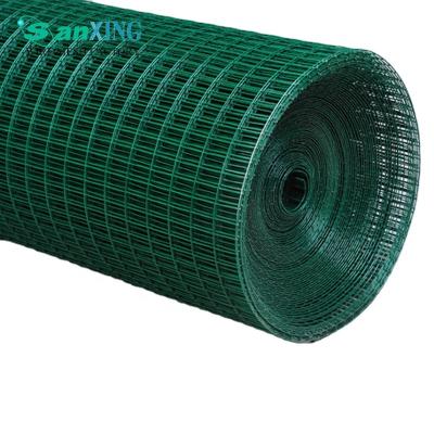 China Green plain weave pvc coated welded wire mesh fence panel gi wire mesh iron netting for road mesh for sale