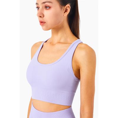 China 2021 Antibacterial New Fashion Loose Exercise Women's Medium Support Compression Sports Bra-No Removable Cups for sale