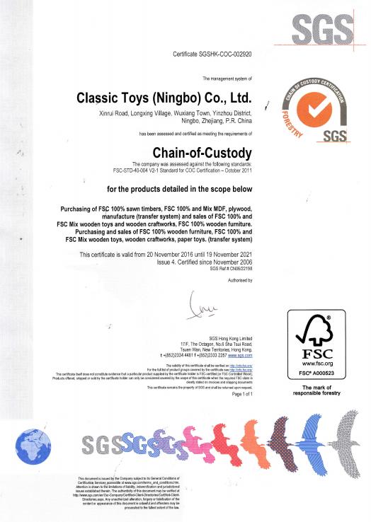 FSC - Classic Toys (ningbo) Co., Ltd.