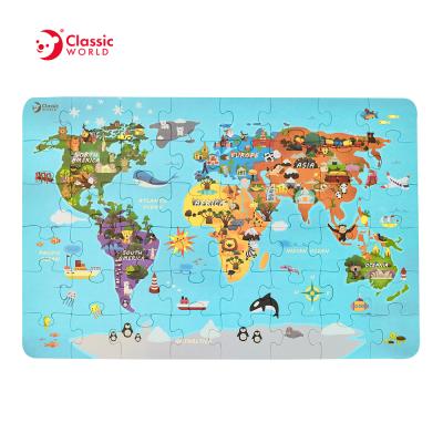 China Toy Other Educational Toys 48pcs Educational World Map Puzzle Toys Wooden Toys For Children Kids for sale