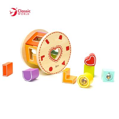 China Learn How to Find Matching Shapes and Colors Baby Shape Sorter Wooden Toy Geometry Learning Matching Sorting Gifts for Toddlers Kids for sale