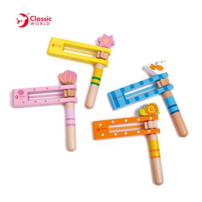 China Develop Child's Musical Talents And Creative Skills Customized Wooden Toys Castanets Hand Click Maker For 18 M+ Children for sale