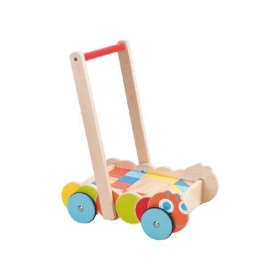 China Aids Develop Coordination ODM/OEM Baby Push Toy and Wooden Activity Walker with Building Blocks for Child's Walking Skill Development for sale