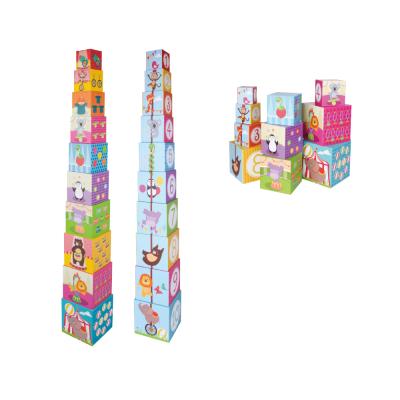 China Cardpaper OEM ODM Toddler Baby Stacking Toys Educational Interlocking Toys Stacking Cubes for Babies for sale