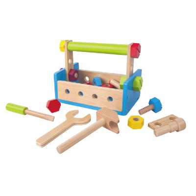 China Develop concentration and fine motor skills 2 in 1 pretend play bench role play garden simulation tool kit wooden toy for kids for sale