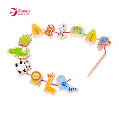 China Children's Aid to Learn to Identify Different Cute Animals New Design Baby Toys Educational Wooden Beads Kids Toys for sale