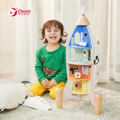 China Enjoy Pretend Play and Develop Motor Skills and Imagination Bedroom Role Play Toys Educational Wooden Pretend Play Rocket Toys for sale