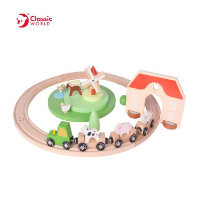 China Slot Toy Wooden Montessori Toys Pretend Play Educational Role Play Train Set Slot Toys for sale