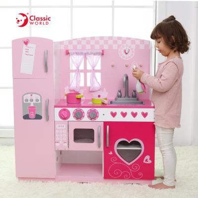 China Enjoy Pretend Play and Develop Motor Skills and Imagination Kids Role Play Rosewood Kitchen Wooden Toys for Girls for sale