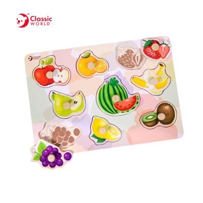 China Learn to Call and Identify Baby High Quality Toy Mini Kids Wooden Fruit Educational Fruit Puzzle for sale