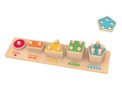 China Toy Colorful Wooden Sorting Board Educational Montessori Toys Toddler Baby Geometric Shape Sorter Stacker Puzzle Toy for sale