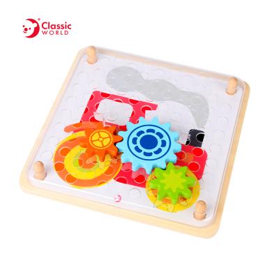 China Teawood+MDF+Plywood+ABS Creative Early Learning Toys Best Gift Natural Wood Wooden Board Gears Toy For Children for sale